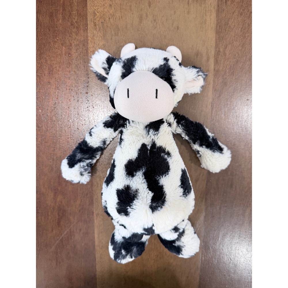 Jellycat Bashful Cow Black White Spotted Plush Stuffed Animal BAS3C 12 inch